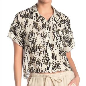 NWOT Cloth & Stone Rayon Camo Button Down Shirt